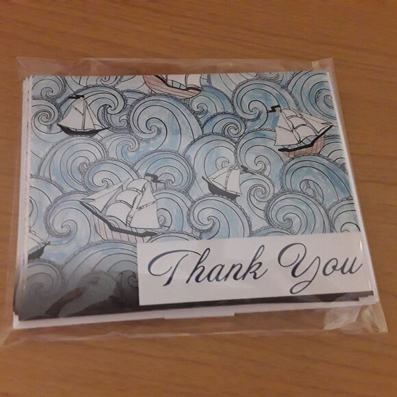 Unique Custom Printed "Thank You" Cards, Ocean - Picture 1 of 6
